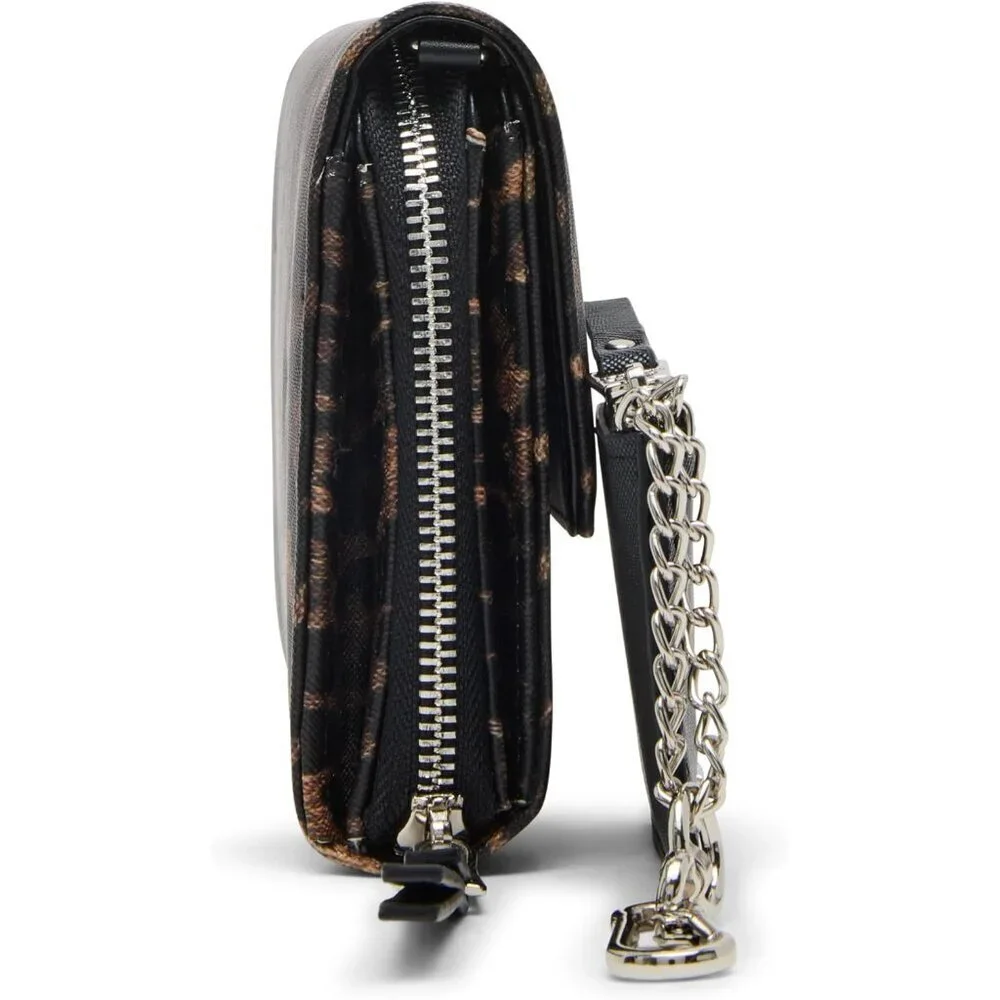 Women's Leopard Crossbody Wallet with Card Slots Removable Pouch